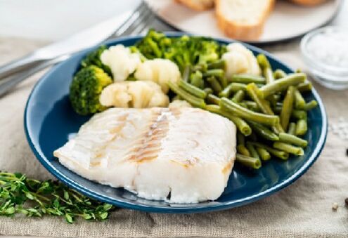 Pesca con verduras